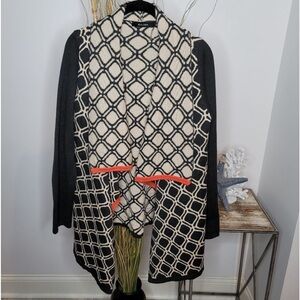 41 Hawthorn  Geometric Draped Open Front Knit Cardigan Womens Small